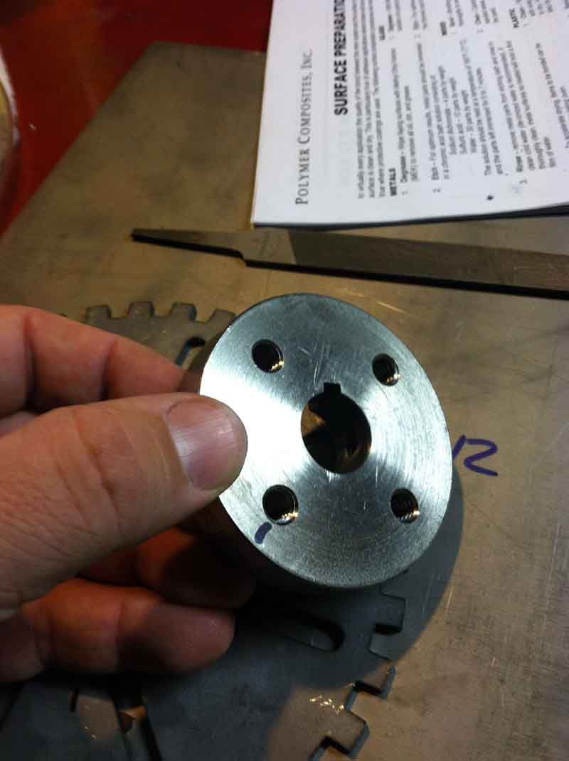 Showing milled hub